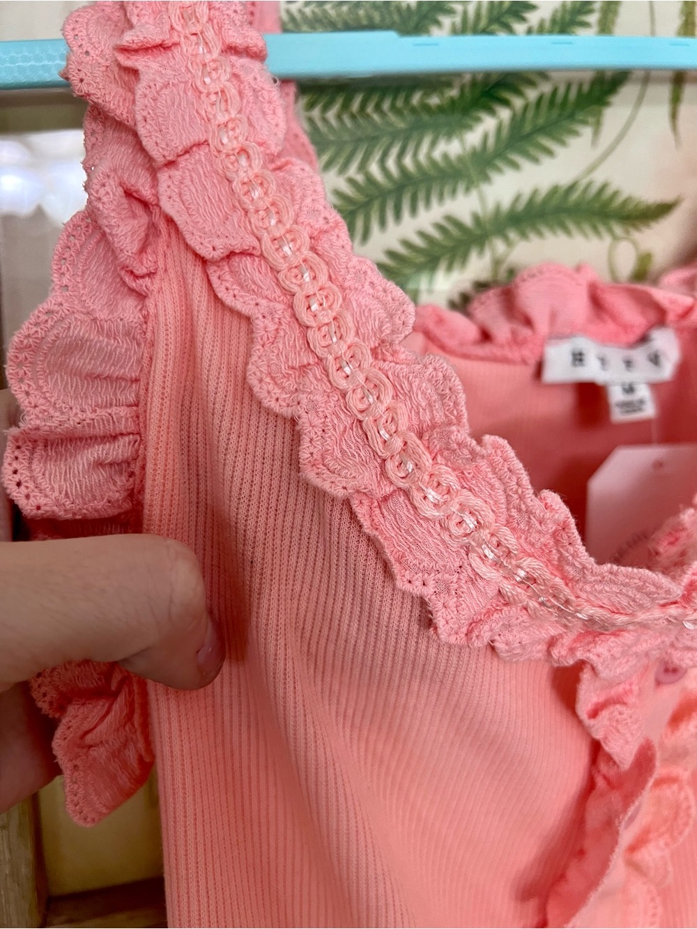 Pink Ruffle Button-Front Corset Tank - Picture 3 of 4